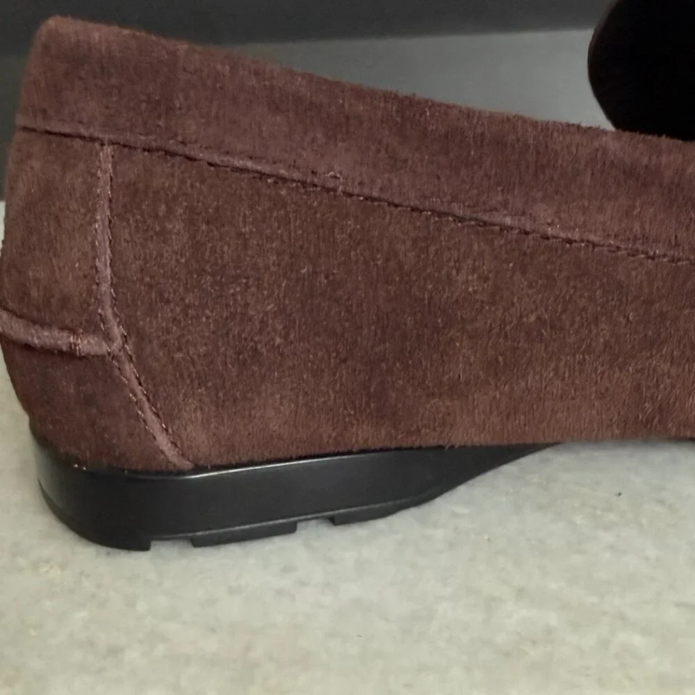 VERSACE 1009707 Medusa Men's Brown Suede Driver‎ Shoes, 40.5